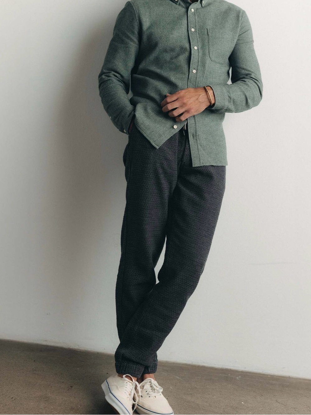 Taylor Stitch The Après Pant Shashiko Charcoal/Blue Size Medium